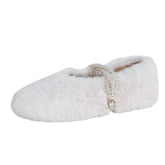 Soft Girl Fluffy Mary Jane Flats