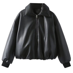 Come As You Are Leather Bomber Jacket