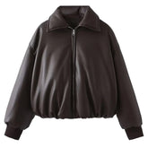 Come As You Are Leather Bomber Jacket
