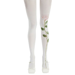 Aesthetic Rose Print Tights