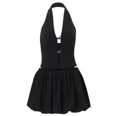 Flirty Babe Halter Top & Bubble Skirt Set