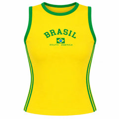 Brazil Sleeveless Crop Top