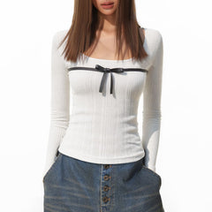 Coquette Bow Long Sleeve Top