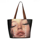 Crying Face Pearls Tote Bag