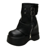 Forbidden Girlfriend Double Buckle Boots