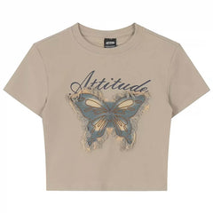 Fairy Grunge Butterfly Patch Top