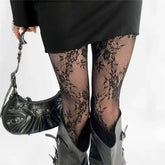 Floral Lace Patterned Tights