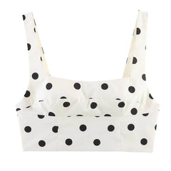French Girl Polka Dot Crop Top