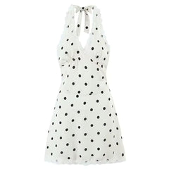 Coquette Aesthetic Polka Dot Halter Dress