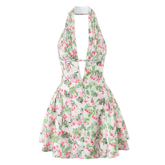 French Girl V-Neck Halter Dress