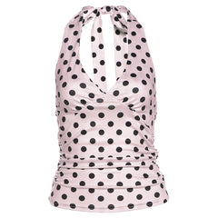 French Summer Polka Dot Halter Top