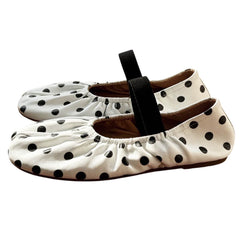 Glossy Polka Dot Tabi Flats