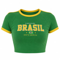 Green Brazil Crop Top
