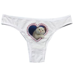 Kitten Graphic Thong Panty