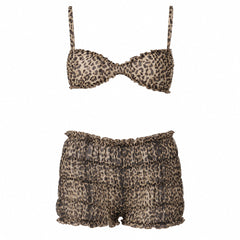 Wild Aura Leopard Print Top + Shorts Co-Ord