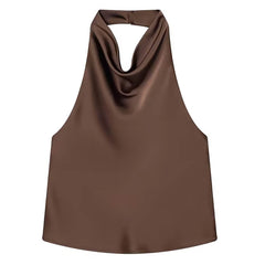 Old Money Satin Halter Top