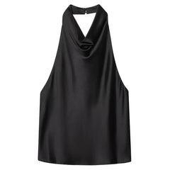 Old Money Satin Halter Top