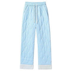 Pastel Checkered Puffer Pants