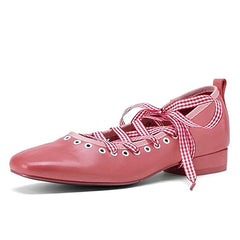 Picnic Gingham Ballet Lace Flats