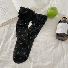 Polka Dot Sheer Knee High Socks
