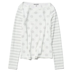 Polka Dot Striped Sleeve Top