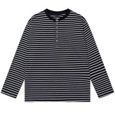 Relaxed Striped Button Up Long Sleeve Top
