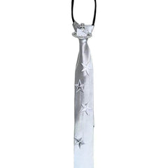 Silver Star Satin Tie