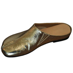 Art School Silver Tabi Mule Flats
