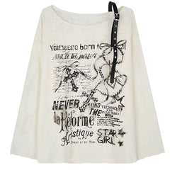 Star Girl Print One-Shoulder Top