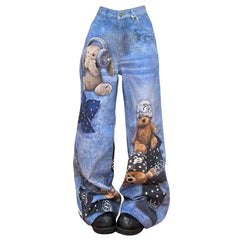 Teddy Bear Wide Leg Jeans