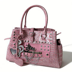 Heartbreaker Pink Croc Shoulder Bag