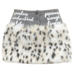 Y2K Leopard Fur Mini Skirt