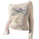Y2K Lily Crochet Long Sleeve Top