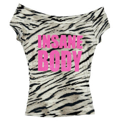 Y2K Insane Body Print Bandeau Top