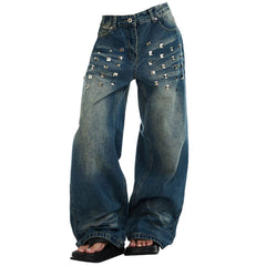 2000s Studded Wide Leg Jeans