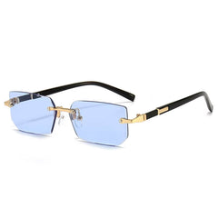 90s Rectangle Rimless Sunglasses