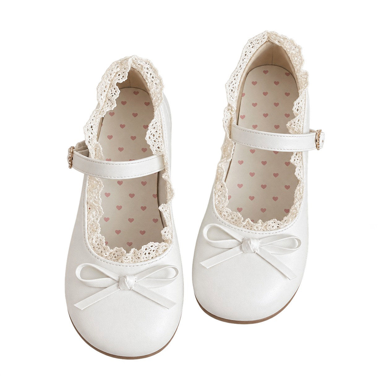 2.0 Coquette Lace Trim Mary Jane Flats