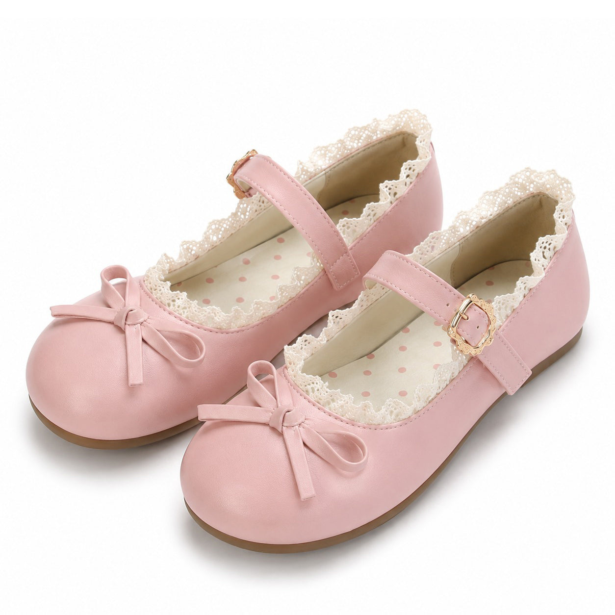2.0 Coquette Lace Trim Mary Jane Flats