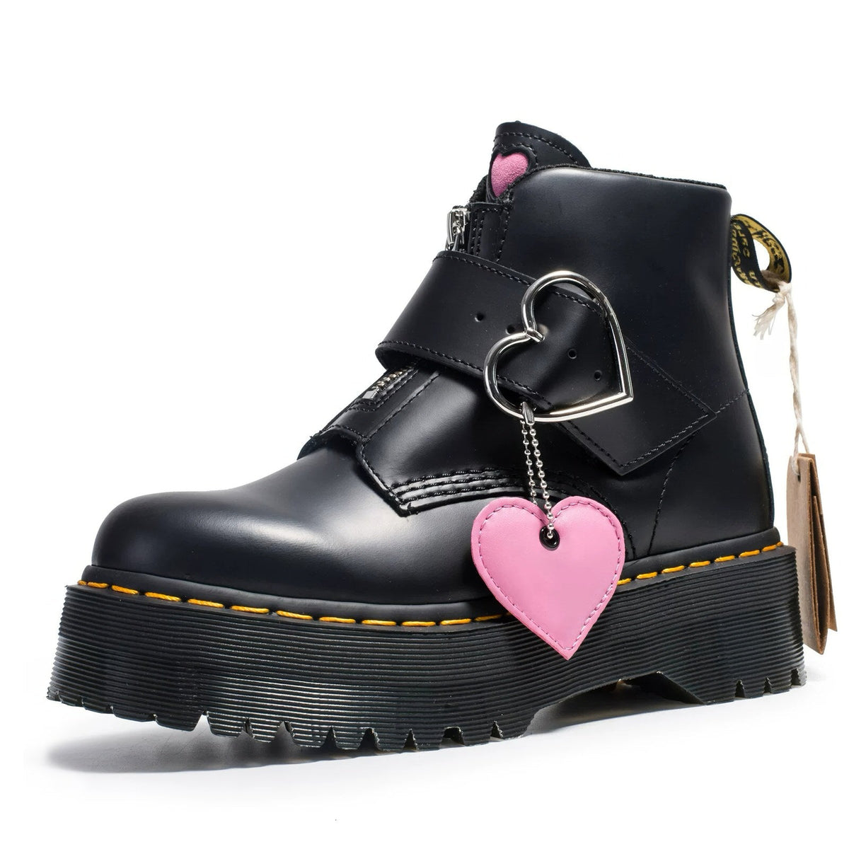 Heart Buckle Platform Boots