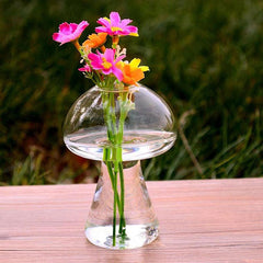 Mushroom Shaped Glass Vase