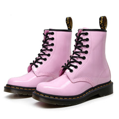 Smooth Finish Lace-Up Ankle Boots
