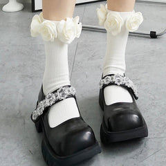 Roses Ribbed Socks