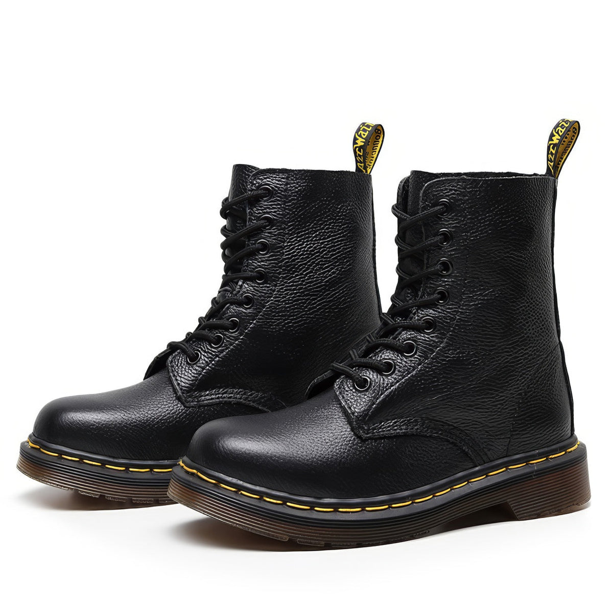 Rounded Toe Lace-Up Combat Boots