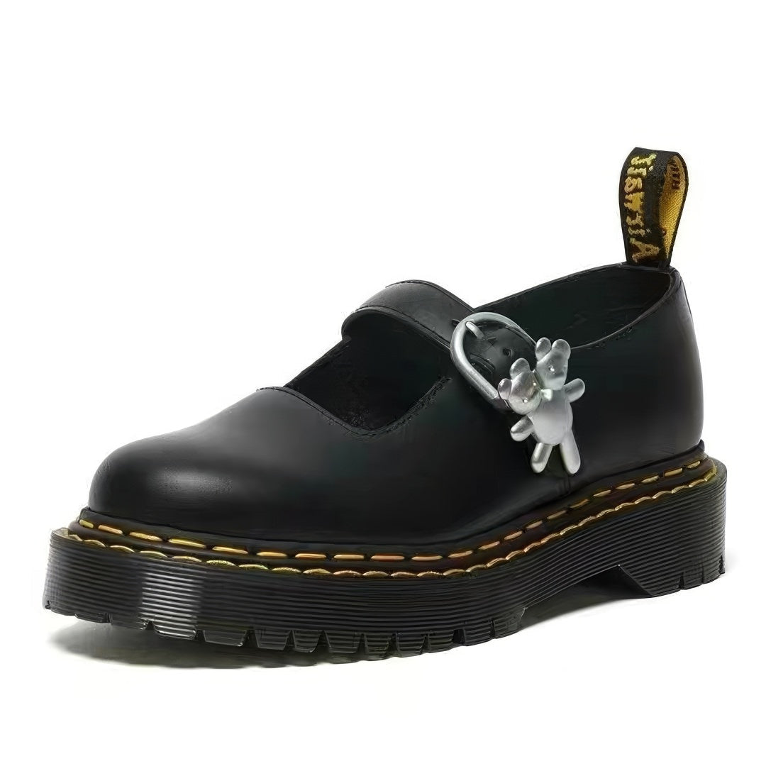 Rounded Toe Platform Mary Jane Shoes