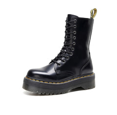 Side Zip Lace-Up Platform Combat Boots