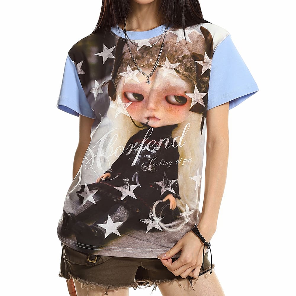 Not in the Mood Star Print T-Shirt
