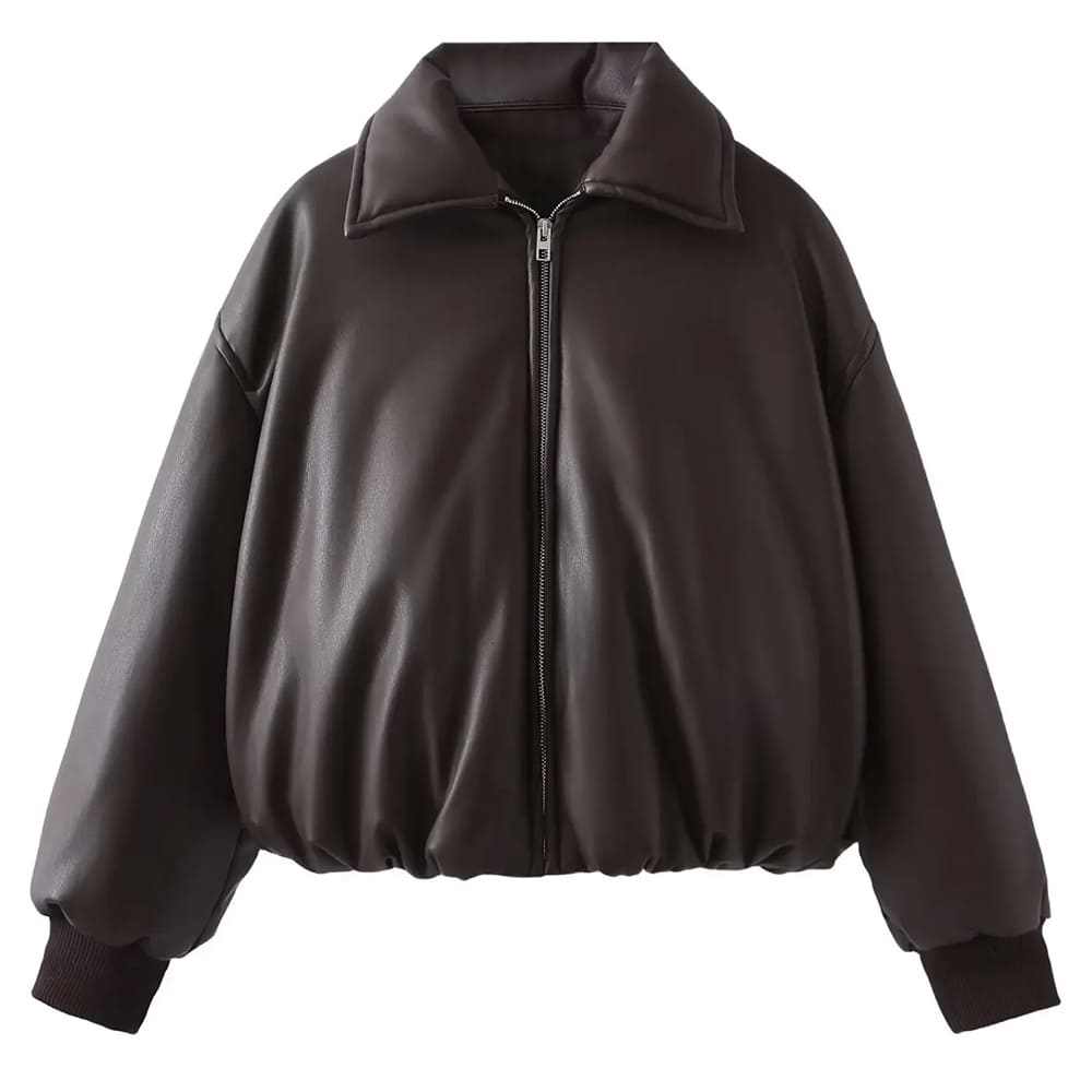 Come As You Are Leather Bomber Jacket