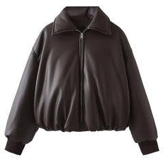 Come As You Are Leather Bomber Jacket