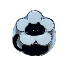 Black Cat Flower Phone Holder