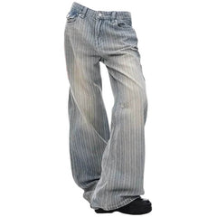 Missed Calls Striped Wide-Leg Jeans